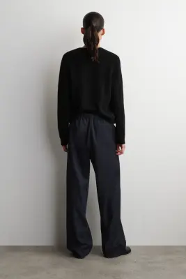 PANTALON EN DENIM À TAILLE AJUSTABLE - BLEU ENCRE — photo 4