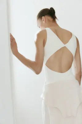 Body string avec détail torsadé - Crème — photo 2