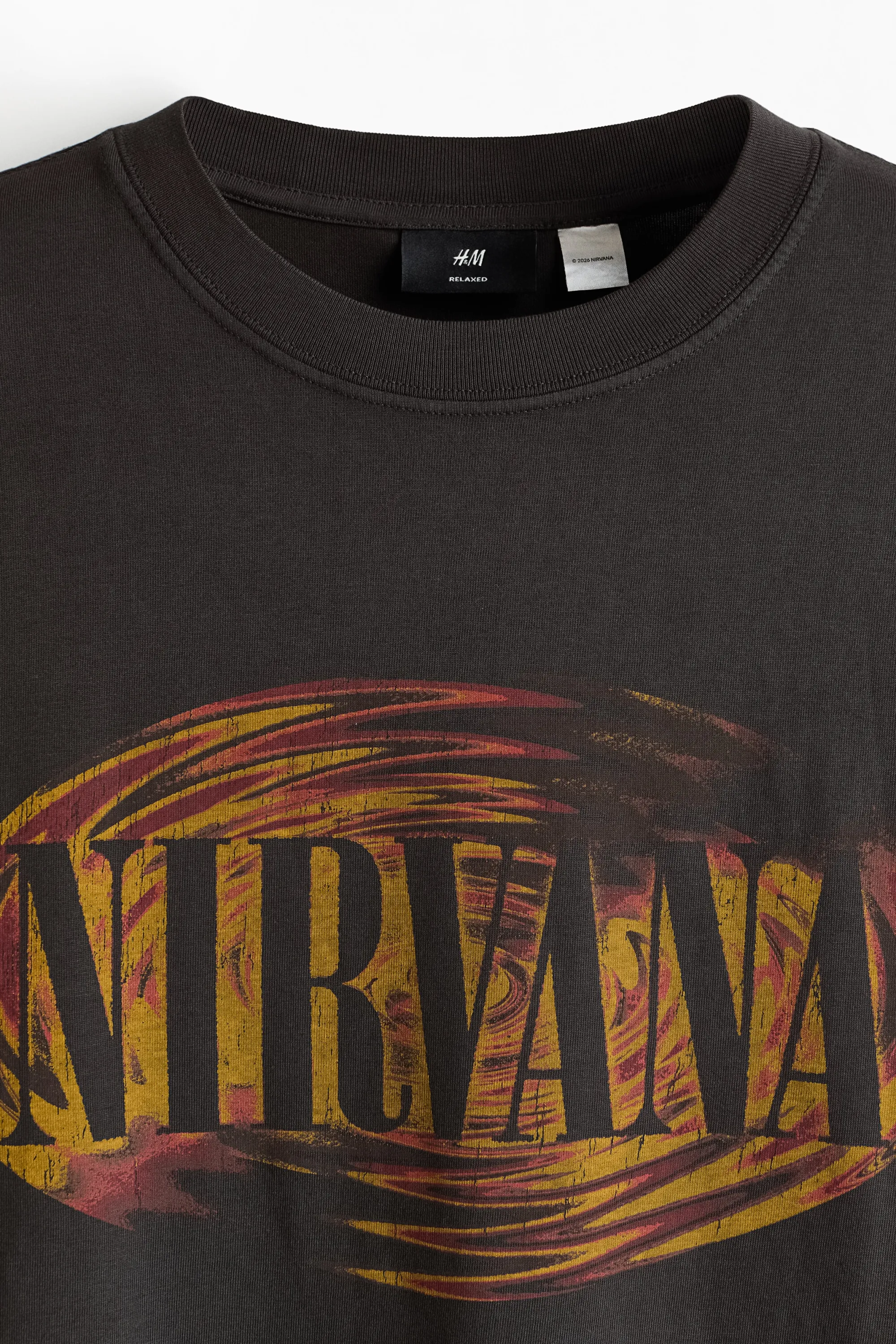 T-shirt imprimé Relaxed Fit en coton - Noir délavé/Nirvana
