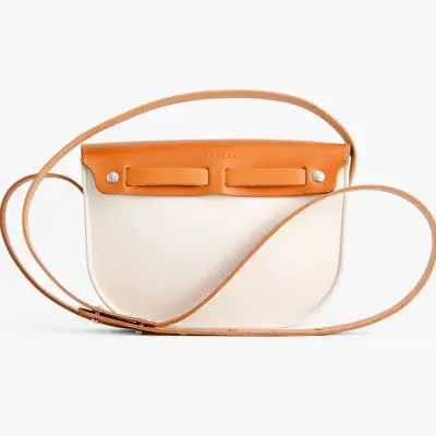 Sac à main bandoulière crème en Supergomme® et cuir — photo 3