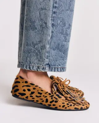 Mocassins Alix frange pony guépard — photo 5