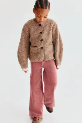 Pantalon large en velours de coton côtelé - Rose ancien — photo 2