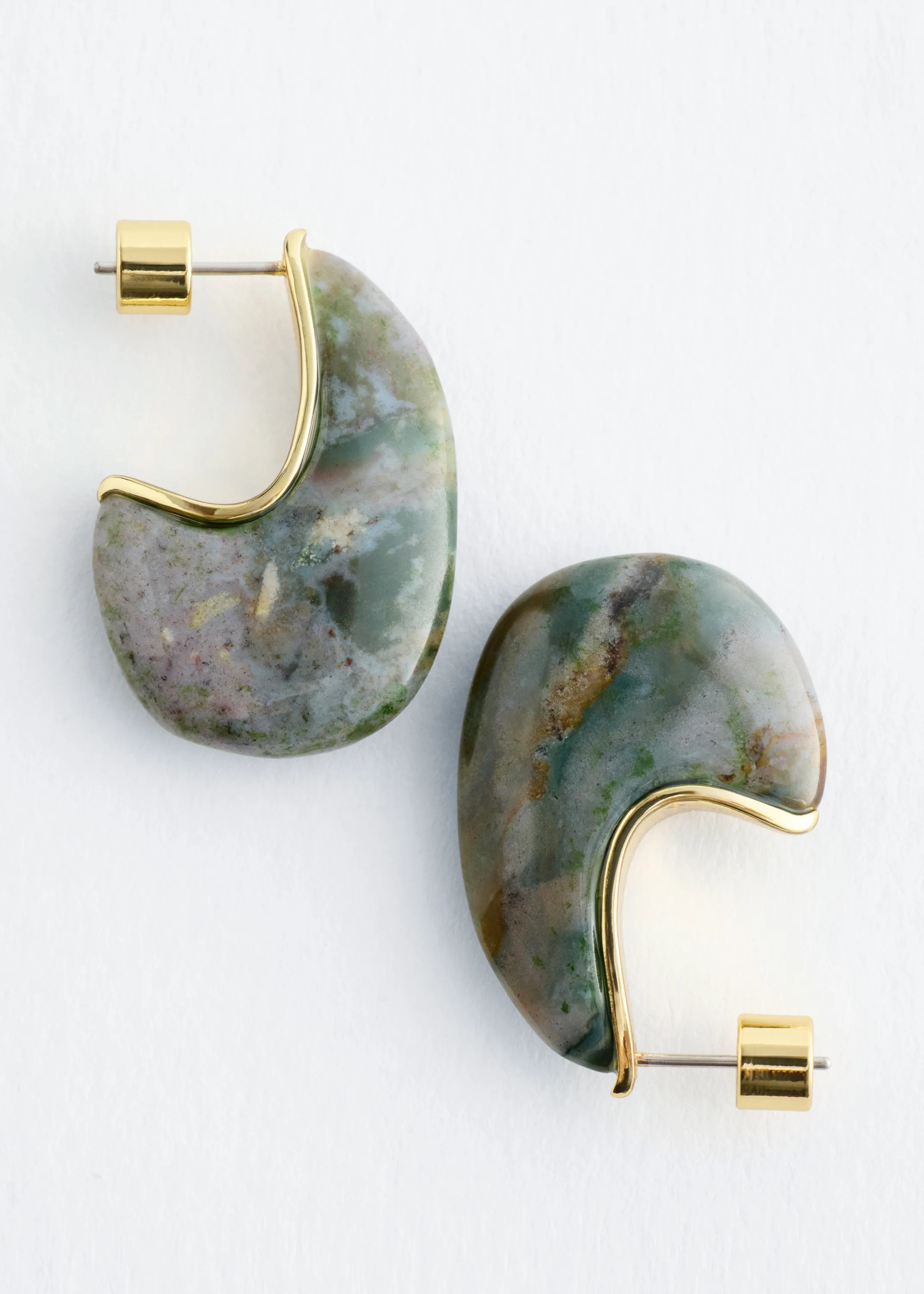Demi-créoles - Doré/Turquoise
