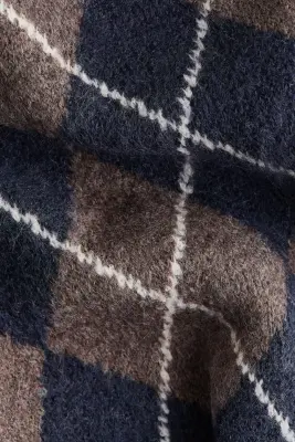 Pull oversize - Taupe foncé/motif argyle — photo 5