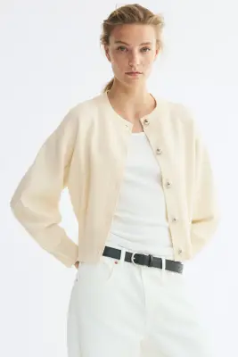 Gilet en maille fine - Beige clair — photo 2