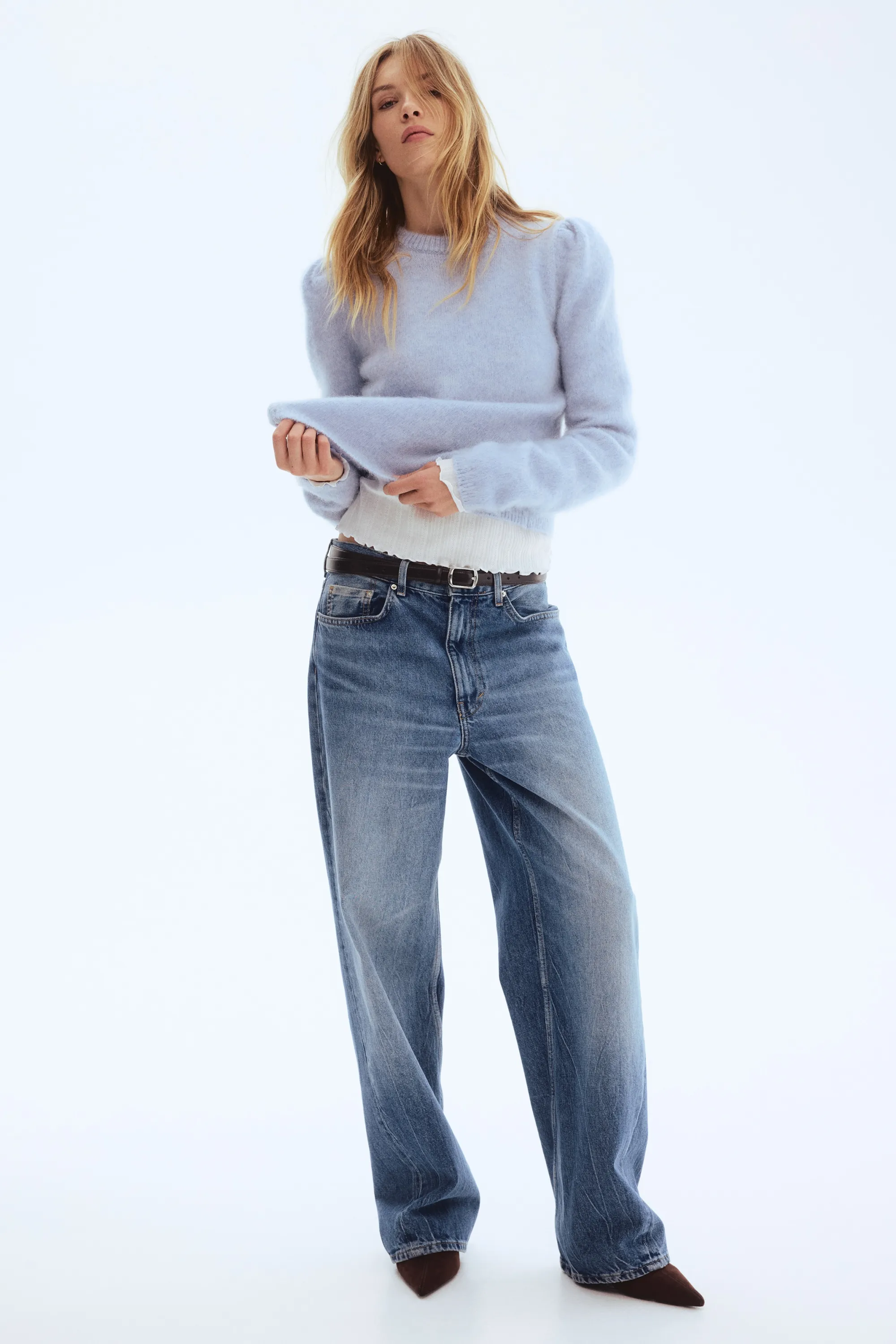 Pull en mohair mélangé - Bleu clair