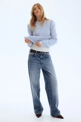 Pull en mohair mélangé - Bleu clair — photo 1