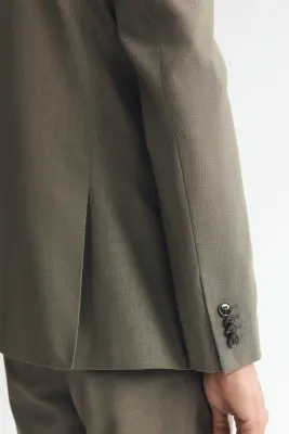 Veste Slim Fit à fermeture droite - Taupe — photo 3