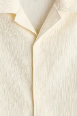 Chemise Relaxed Fit avec col cubain - Crème — photo 4