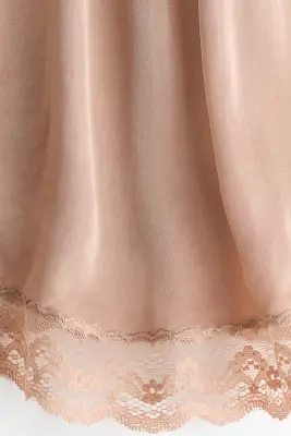 Jupe en satin de viscose - Beige — photo 4