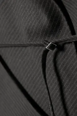 Robe midi drapée à col bénitier et dos nu - Gris foncé rayé — photo 2