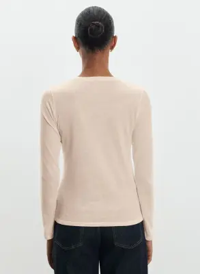 T-shirt en coton organique et cachemire — photo 2
