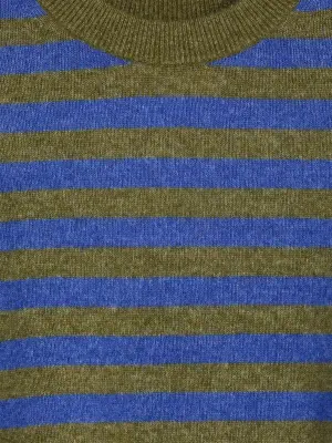 Pull en mélange de laine et d'alpaga - Bleu/Vert kaki — photo 3