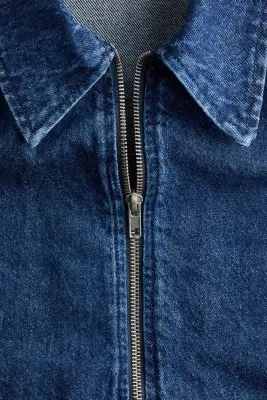 Veste en denim avec col - Bleu denim — photo 5