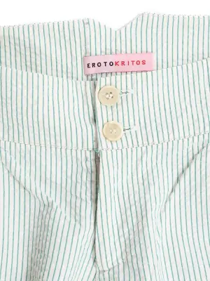 Petit short en coton à rayures blanc et vert Taille 36/38 — photo 3