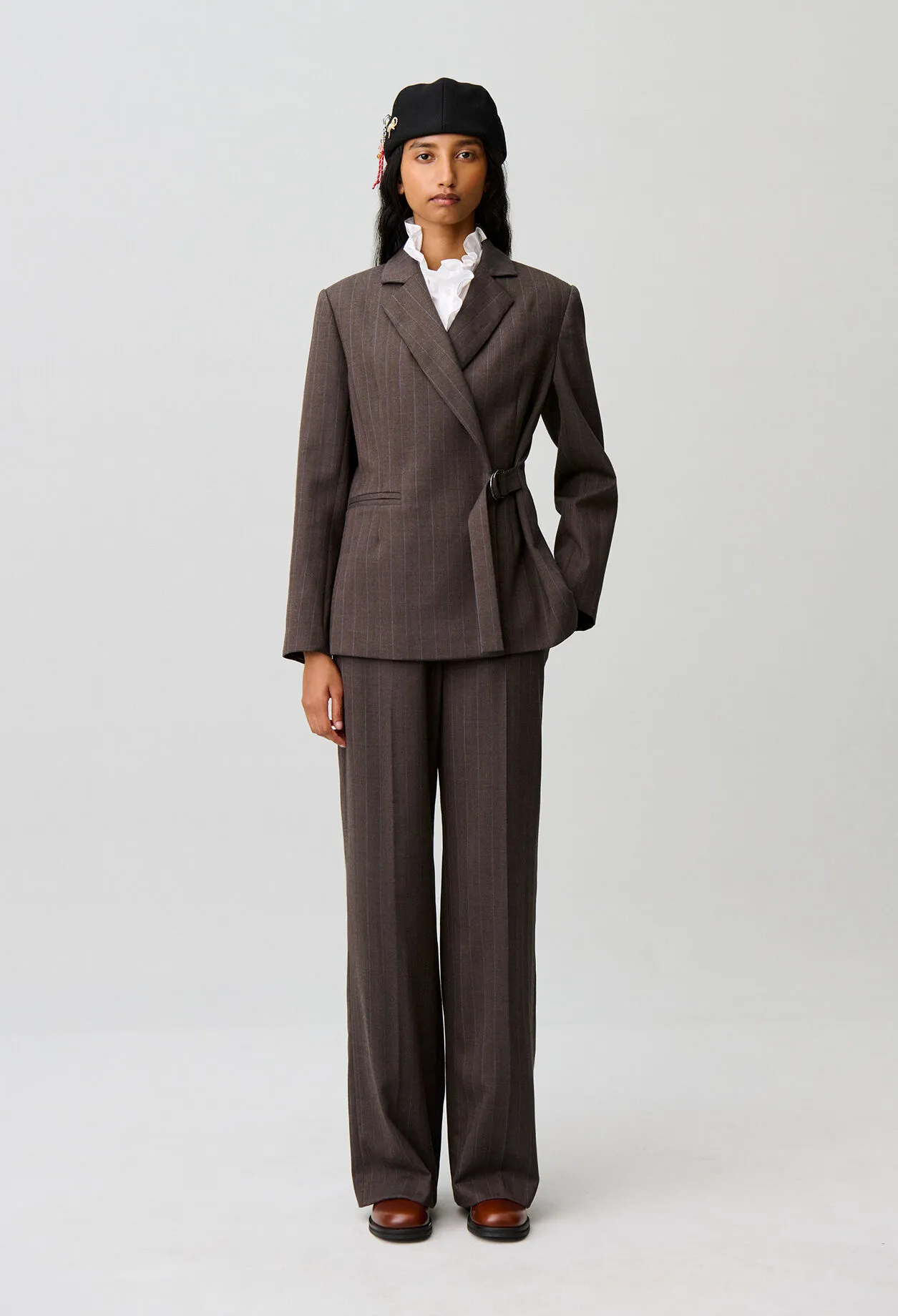 Veste tailleur droite rayée