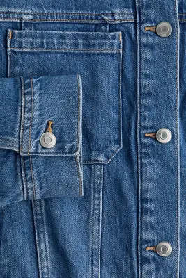 Veste Trucker sans col - Bleu denim — photo 5