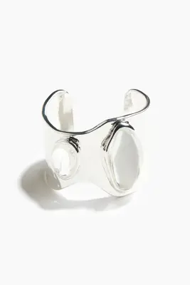 Bracelet manchette ornementé - Argenté — photo 1