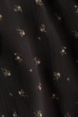 Robe en mousseline avec dentelle - Noir/fleuri — photo 4