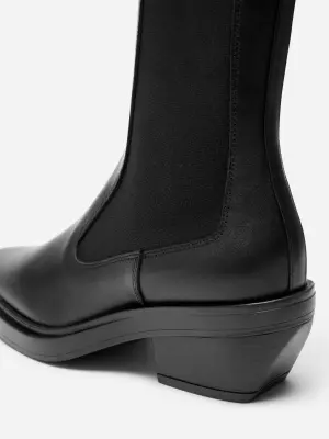 Bottes en cuir - Noir — photo 3