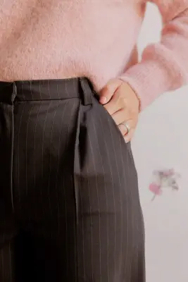Pantalon Lucy - rayé chocolat — photo 4