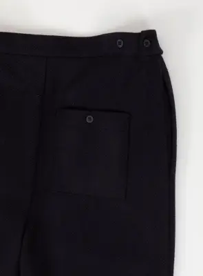 Pleated Pants in Navy Blue Carded Wool — photo 4