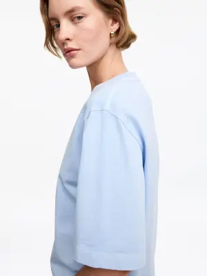 T-shirt signature carré - Bleu ciel — photo 4