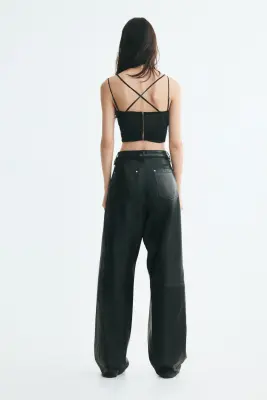 Crop top à effet drapé - Noir — photo 2
