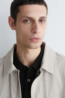 POLO EN MAILLE DE COTON GAUFRÉE - NOIR — photo 2