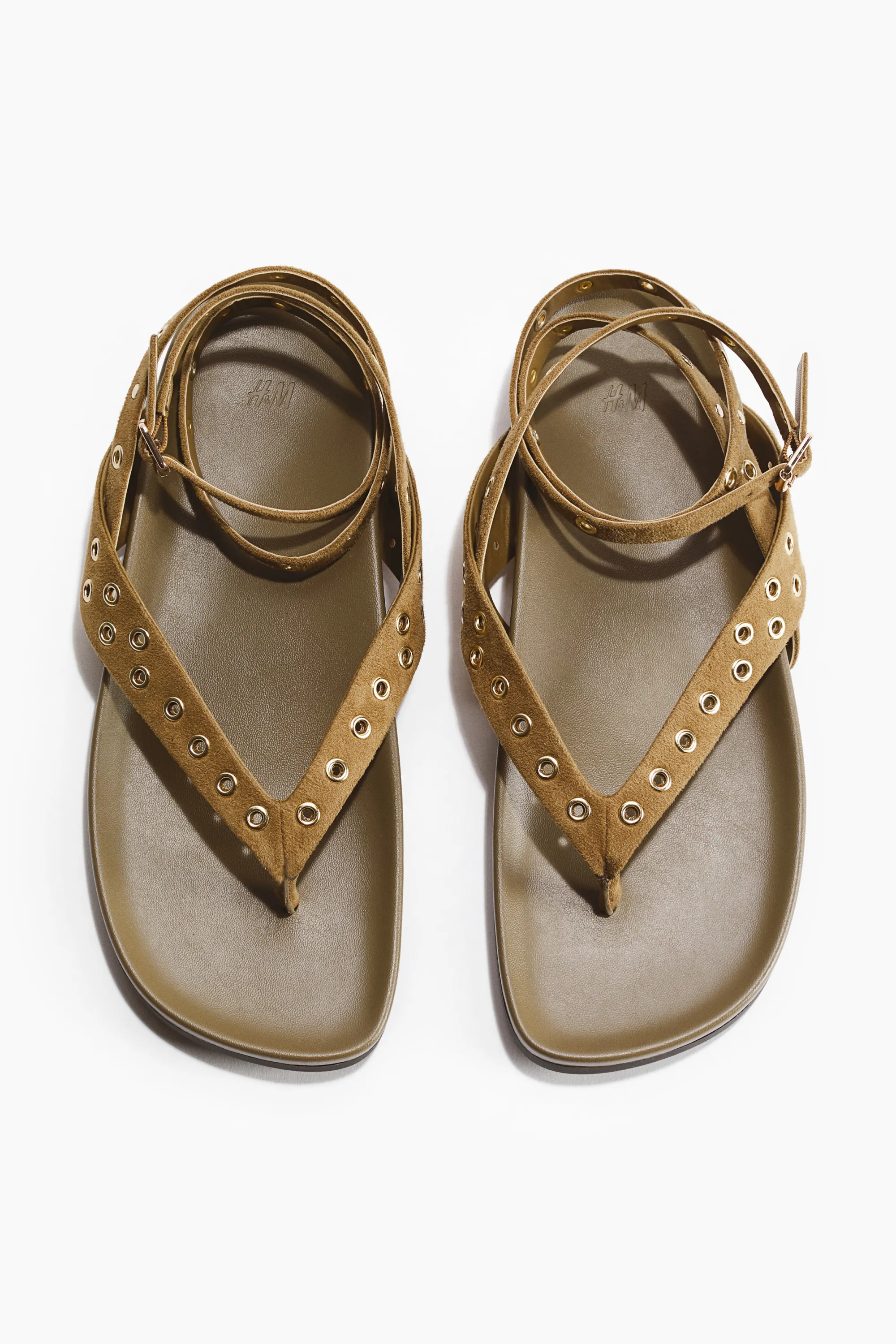 Sandales à œillets - Beige foncé