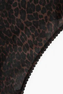 Body string en mesh - Marron foncé/imprimé léopard — photo 2