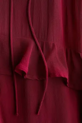 Robe volantée - Rouge foncé — photo 3