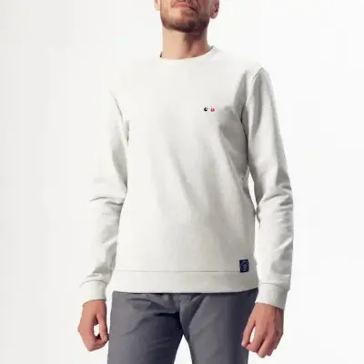 Sweat Basile gris vélo brodé