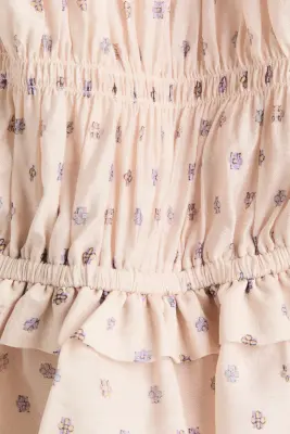 Blouse sans manches smockée - Beige clair/fleuri — photo 5