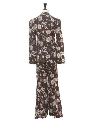 Tailleur veste pantalon par PHOEBE PHILO imprimé fleuri défilé été 2002 Prix boutique 2000€ Taille 36 — photo 5