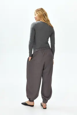 MAMA Pantalon ballon à pinces - Gris chiné — photo 2
