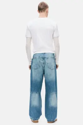 Jean baggy avec pinces - Bleu denim clair — photo 2