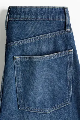 Barrel High Waist Jeans - Bleu denim foncé — photo 3