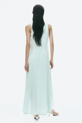 Robe asymétrique avec encolure bénitier - Turquoise clair — photo 3