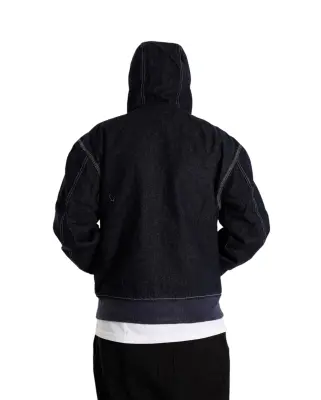 Hooded Denim Jacket Rinsed Navy — photo 3