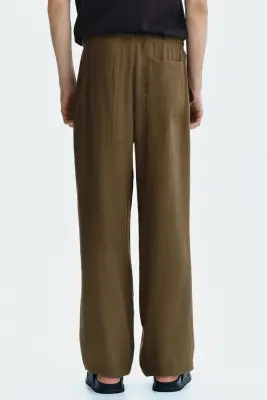 Pantalon Relaxed Fit - Vert kaki foncé — photo 3