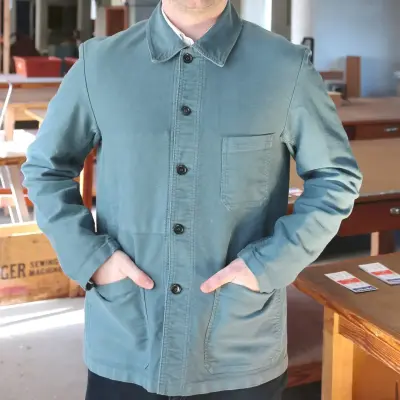 Veste Workwear en Moleskine en Coton Bio 4M/5 - Thym — photo 4
