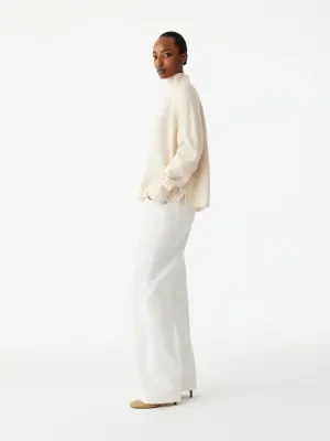Pull en laine à col roulé - Blanc cassé — photo 2
