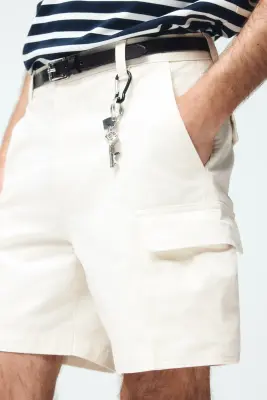 Short cargo Relaxed Fit - Blanc — photo 3