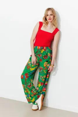 Pantalon large imprimée Femme — photo 3