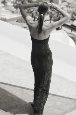 Robe de plage façon dentelle - Marron foncé — photo 2