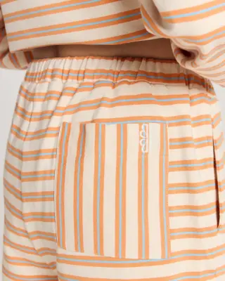 Short Tao rayures orange, bleu et écru — photo 4