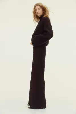 Pantalon à jambes droites - Marron foncé — photo 4