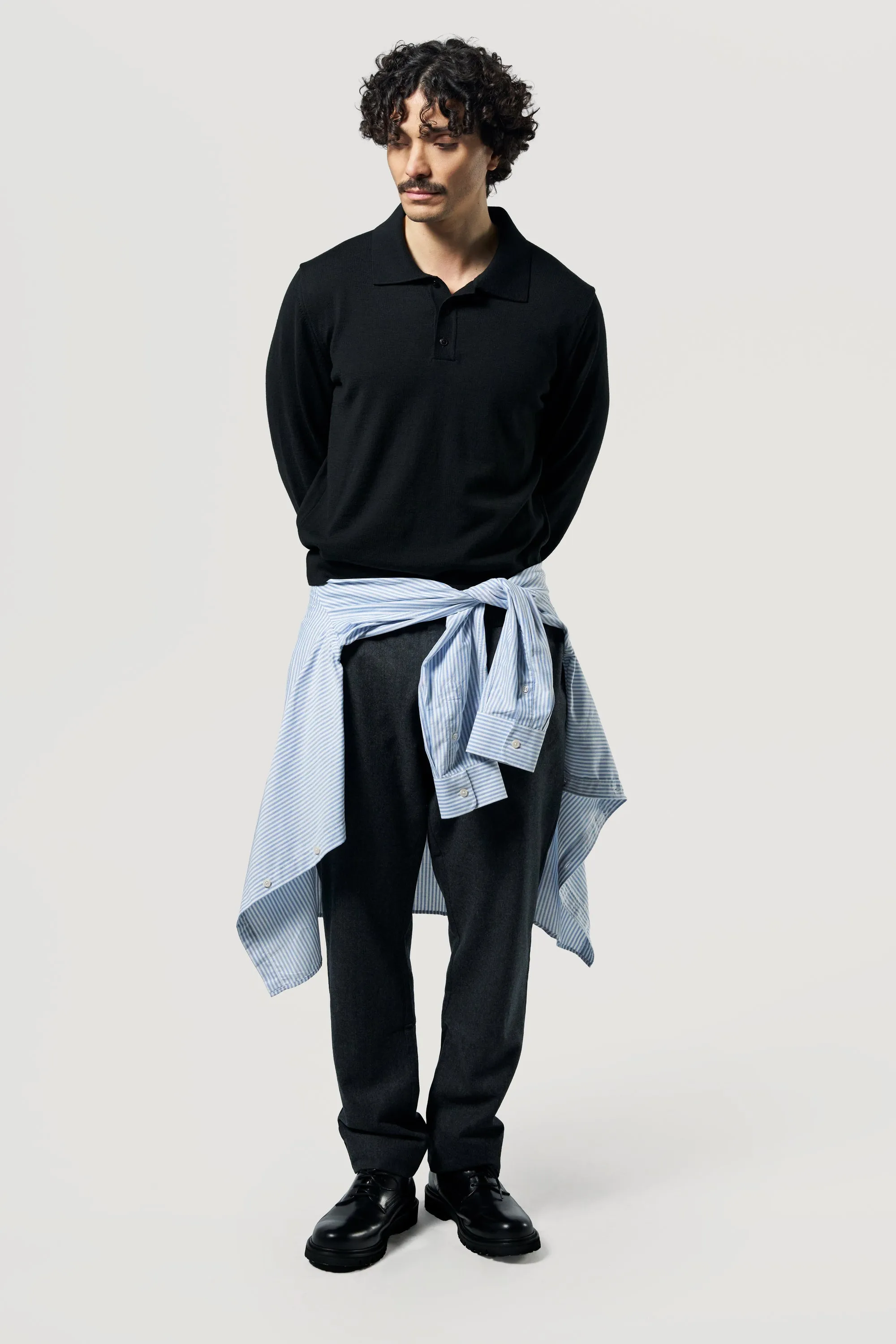 Le pull col polo - Noir