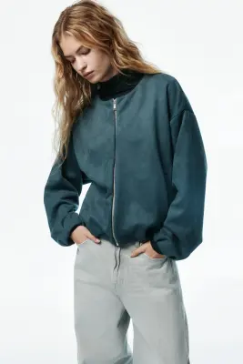 Veste oversize en jersey - Turquoise foncé — photo 1